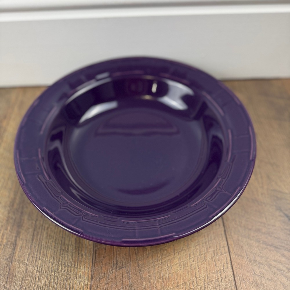 Longaberger Pottery Woven Traditions Purple Soup Salad Bowl 9 Inch USA